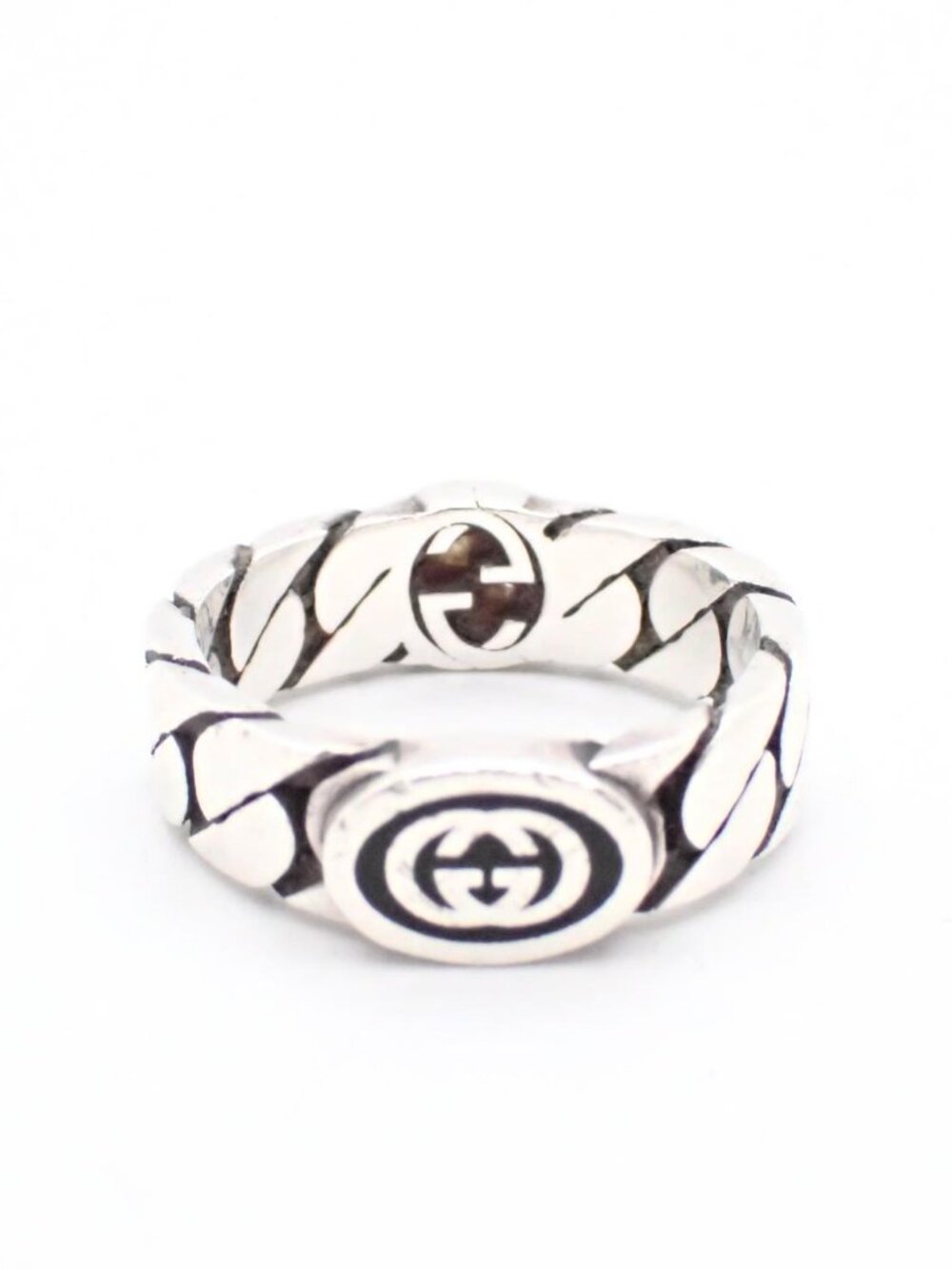 Gucci Interlocking Chain Ring 925 Size 7.75 - Picture 2 of 3